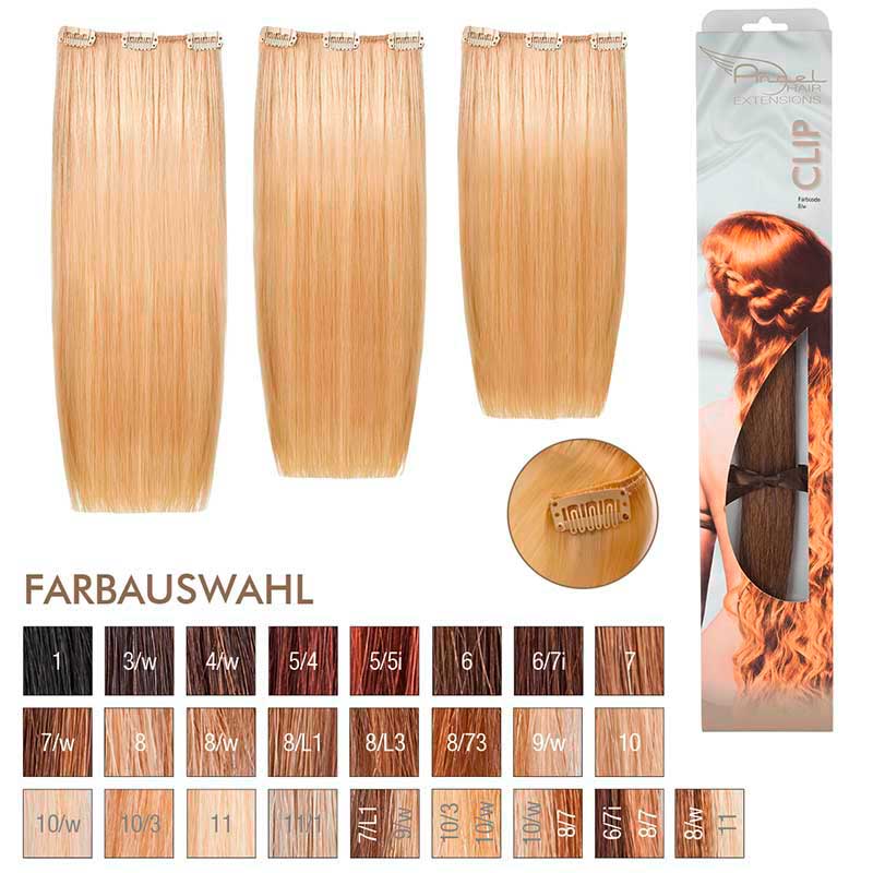 Angel Hair Clip Extension 6/7i + 8/7 Blond Foncé Marron Intense / Blond Clair Marron (3 pièces)