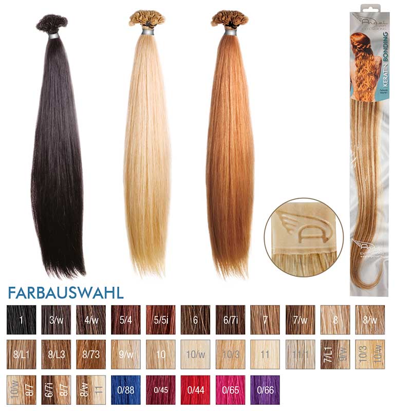 Angel Hair Keratin Bonding 10/w+8/7 Hell-lichtblond warm / hellblond (10 Stück)