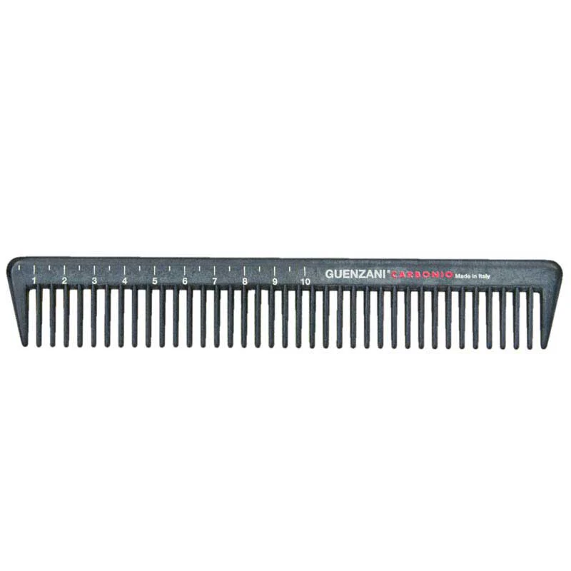 Guenzani Haarschneidekamm 7" Carbon mit Maß