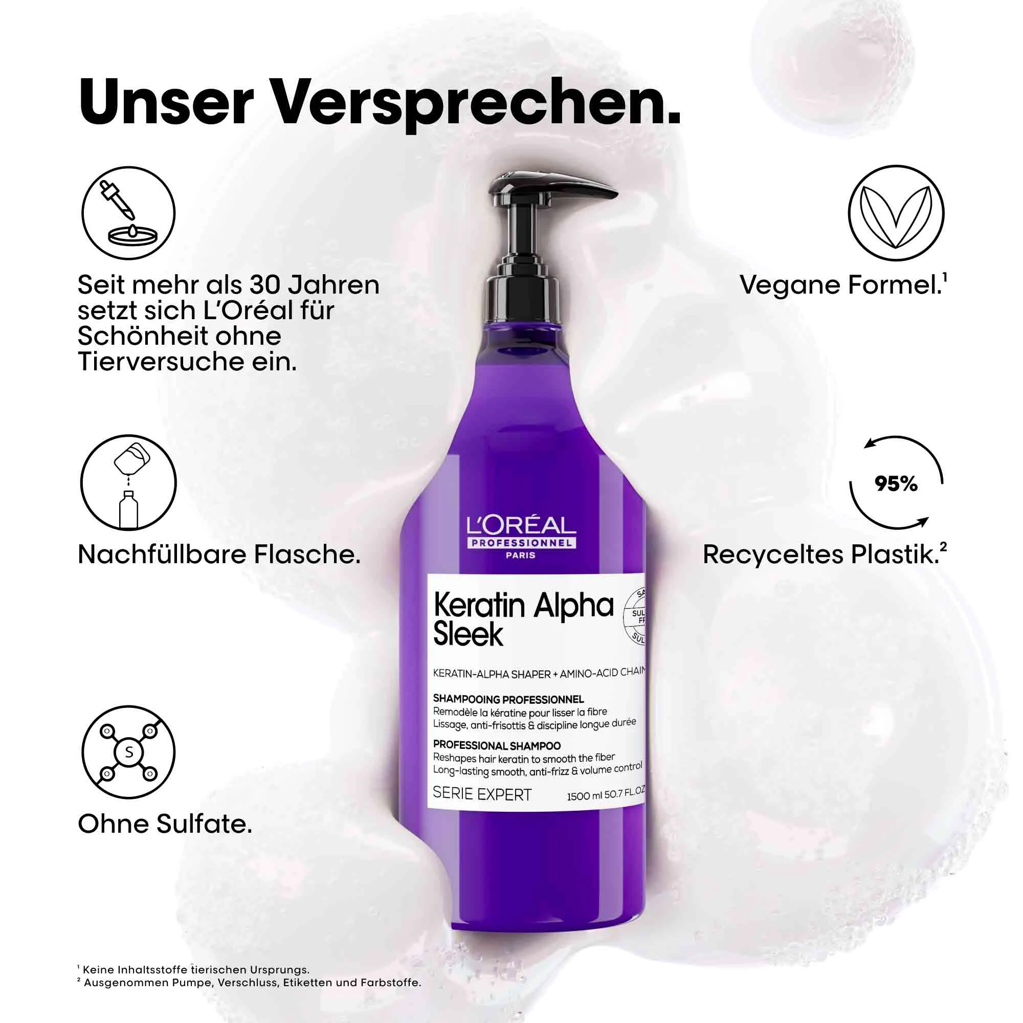 L'Oréal Professionnel Série Expert Keratin Alpha Sleek Shampoo (1500 ml) - Image 7