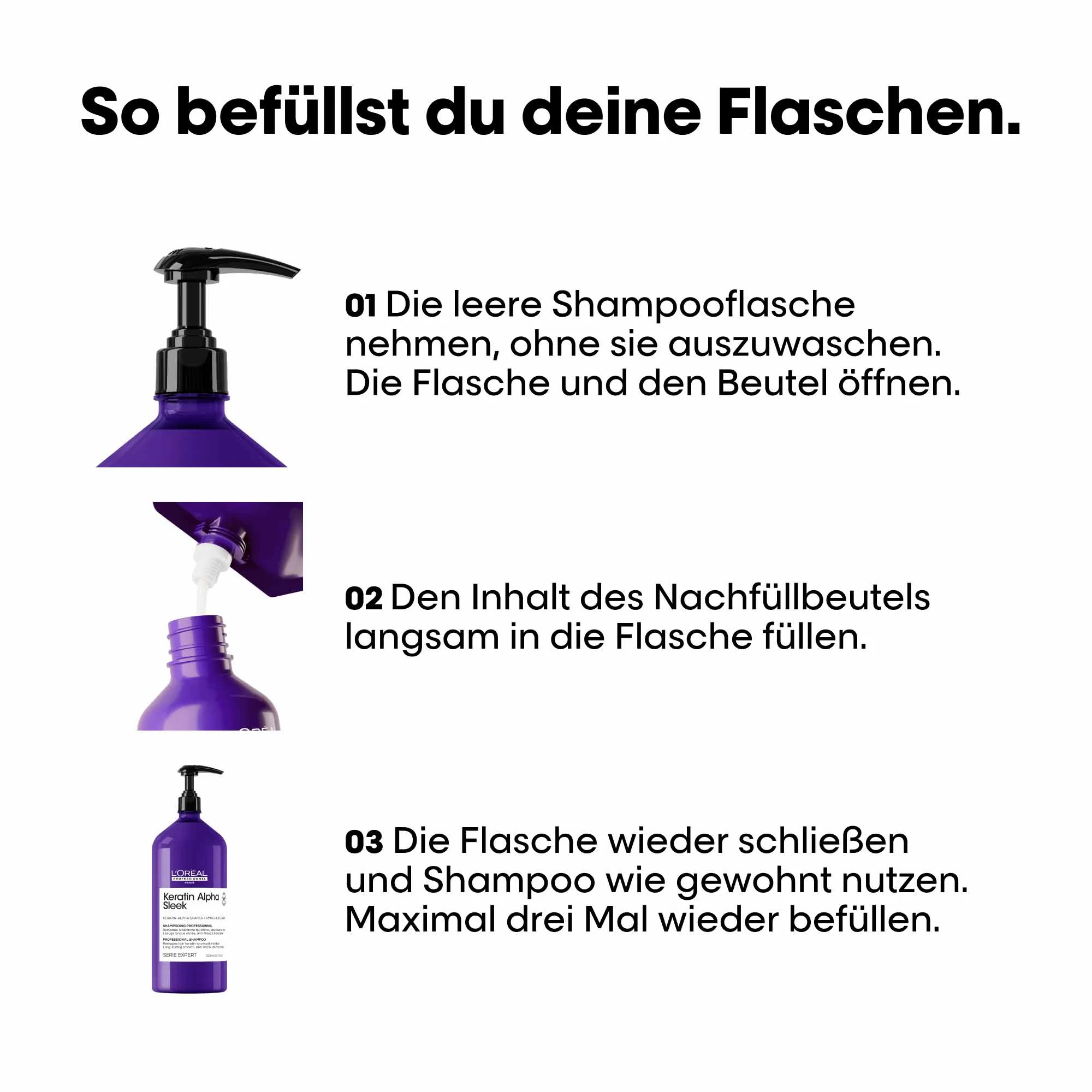 L'Oréal Professionnel Série Expert Keratin Alpha Sleek Shampoo Refill (1000 ml) - Image 7