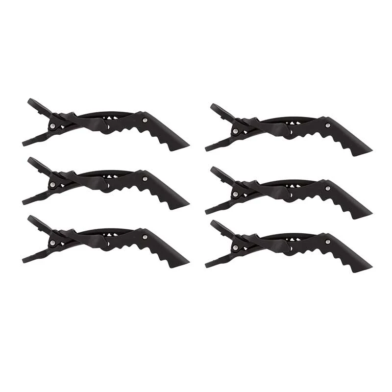 Mex pro Hair Haarklammern Gummiert Schwarz (6 Stück)