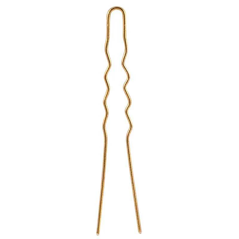 Mex pro Hair U-Haarnadel 75 mm gewellt, Gold (250 g)