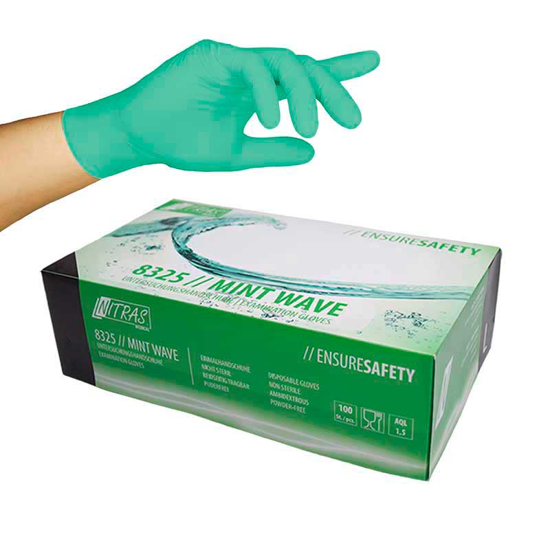 Nitras Nitril Mint Wave puderfrei Größe S (100 Stück)
