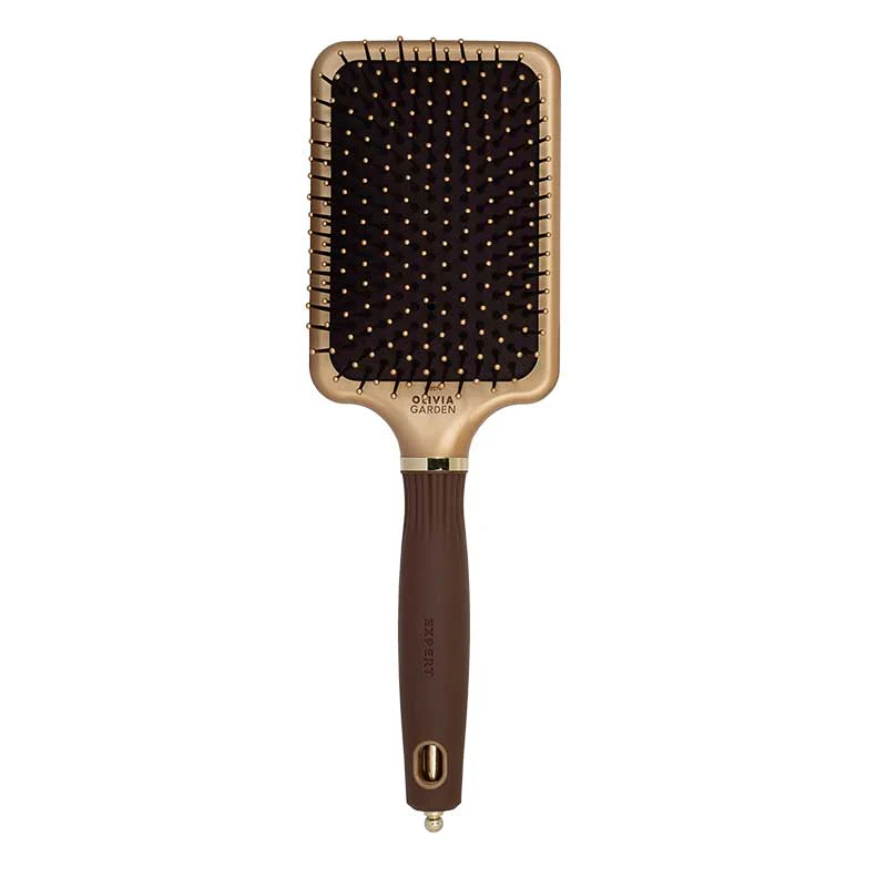 Olivia Garden EXPERT CARE RECTANGULAR Nylonborsten gold&braun L