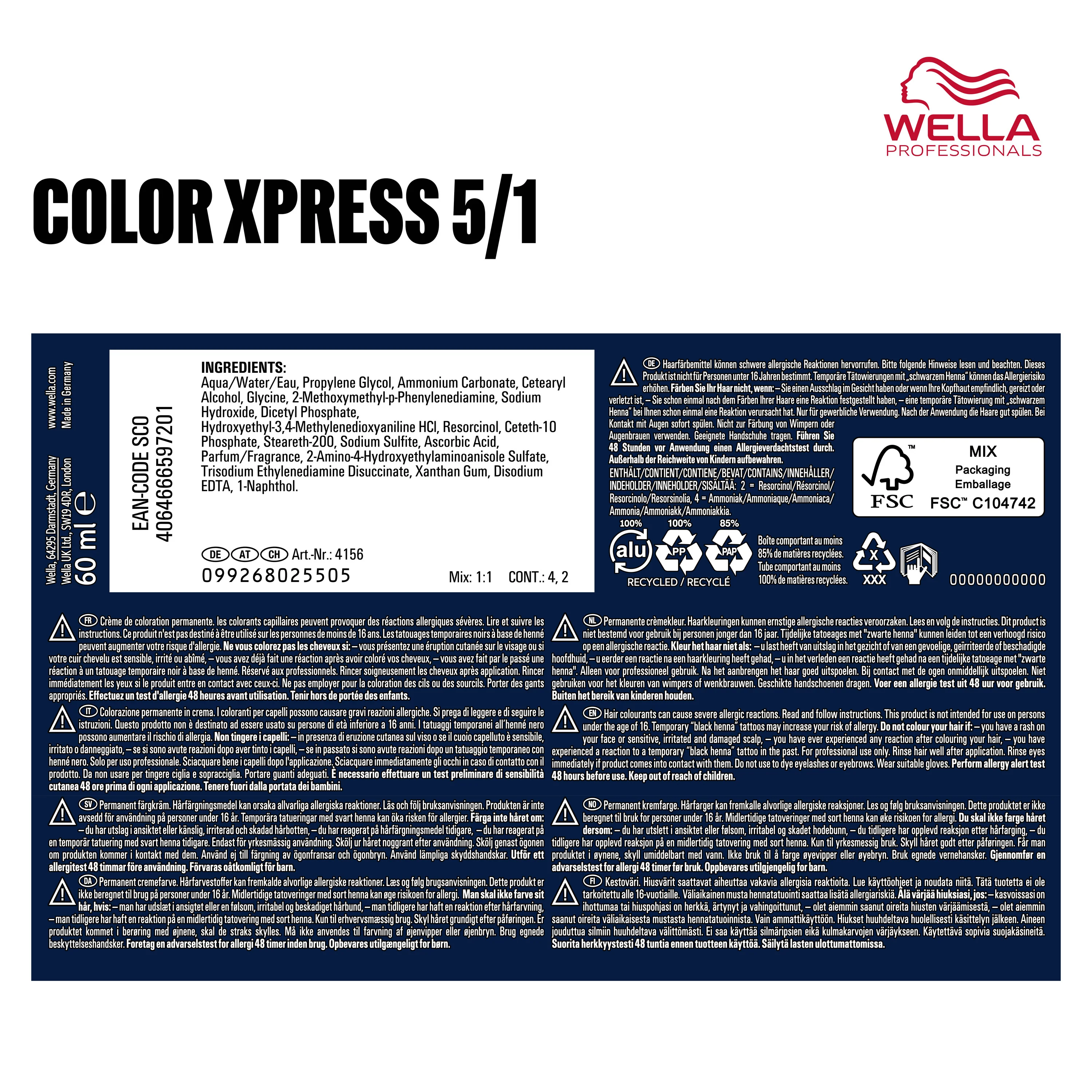 Wella Color Xpress 5/1 Hellbraun asch (60 ml) - Image 2