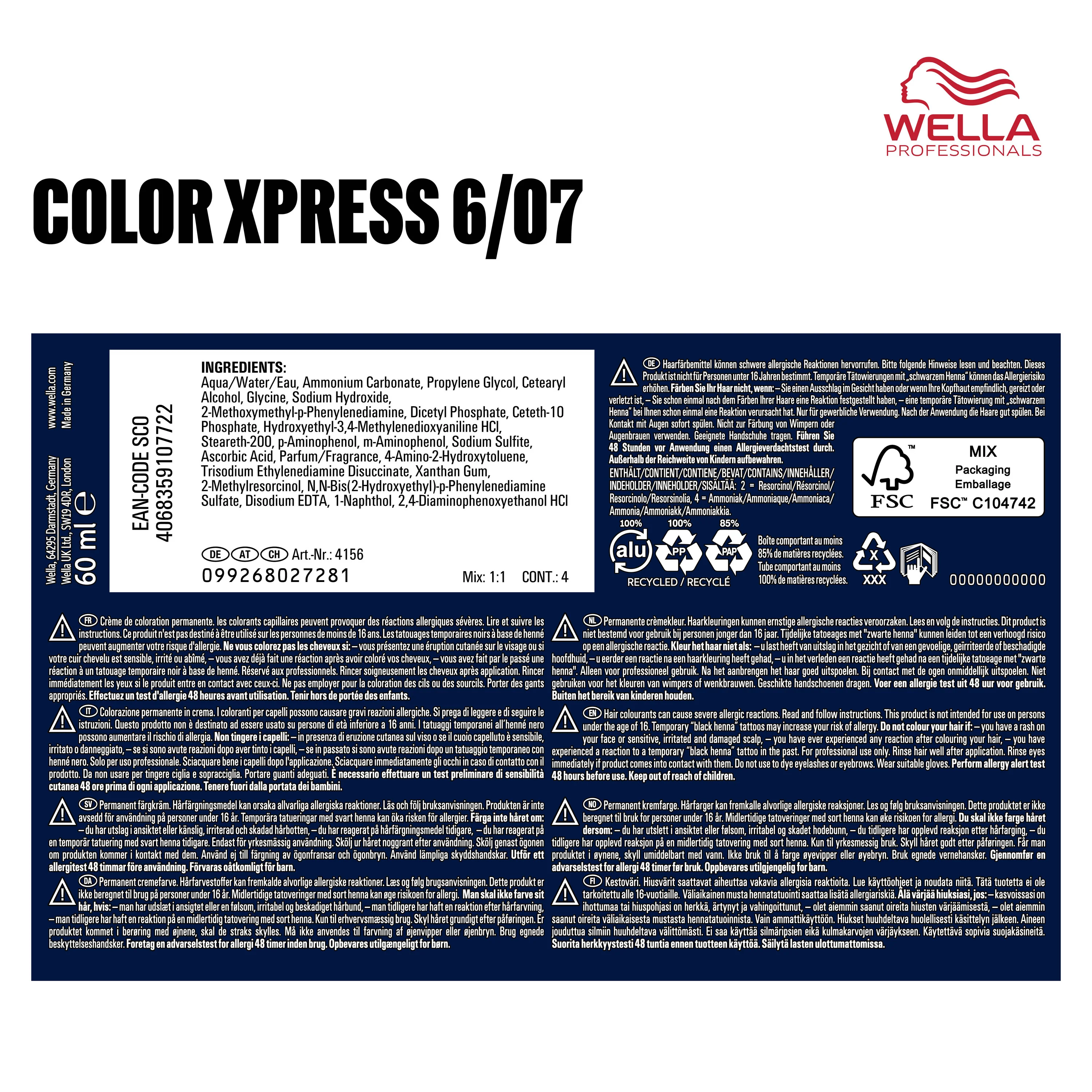 Wella Professional Color Xpress 6/07 dunkelblond natur-braun (60 ml) - Image 9