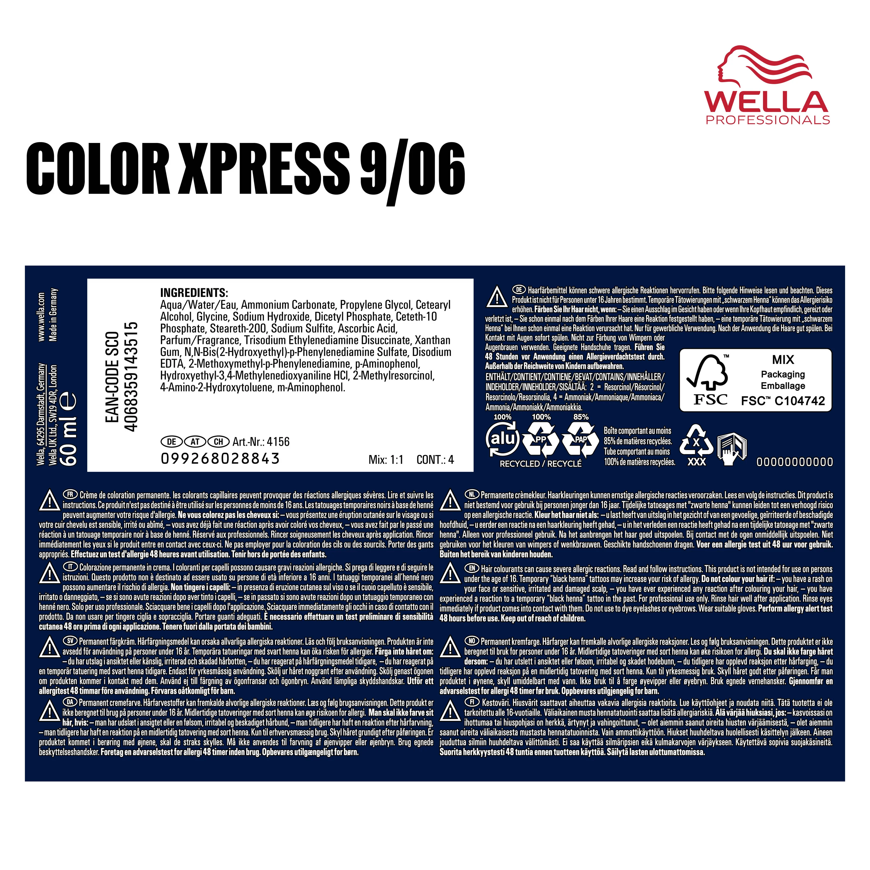 Wella Professional Color Xpress 9/06 lichtblond natur-violett (60 ml) - Image 9