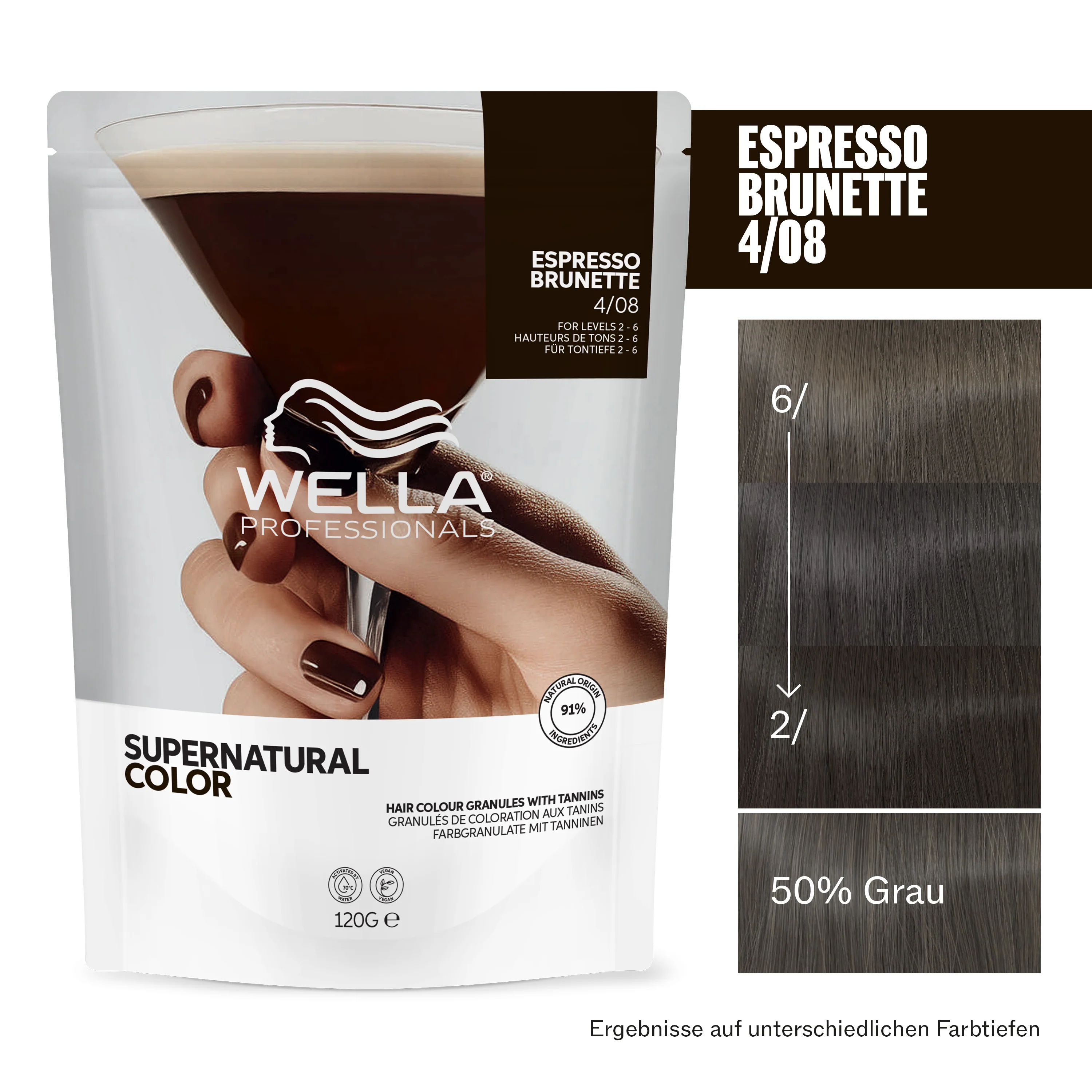 Wella Professional Supernatural Color 4/08 Espresso Brunette (120 g) - Image 10