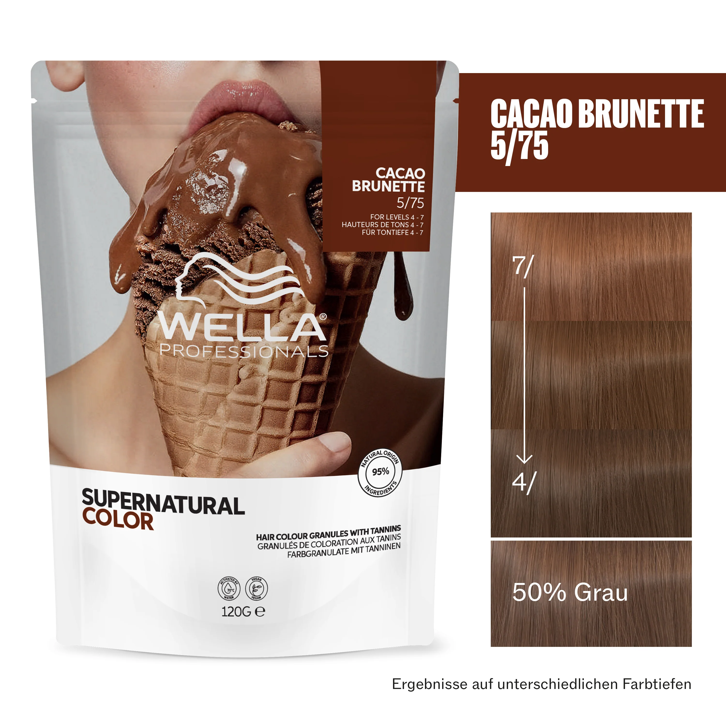 Wella Professional Supernatural Color 5/75 Cacao Brunette (120 g) - Image 9
