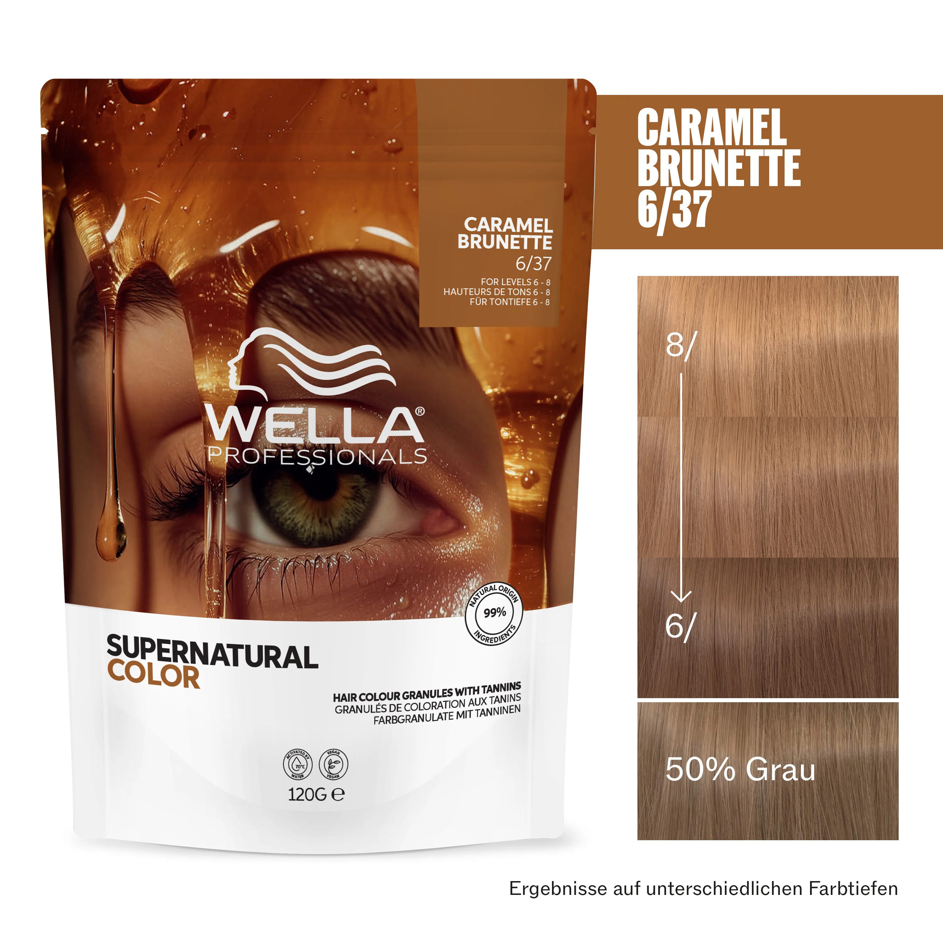 Wella Professional Supernatural Color 6/37 Caramel Brunette (120 g) - Image 8