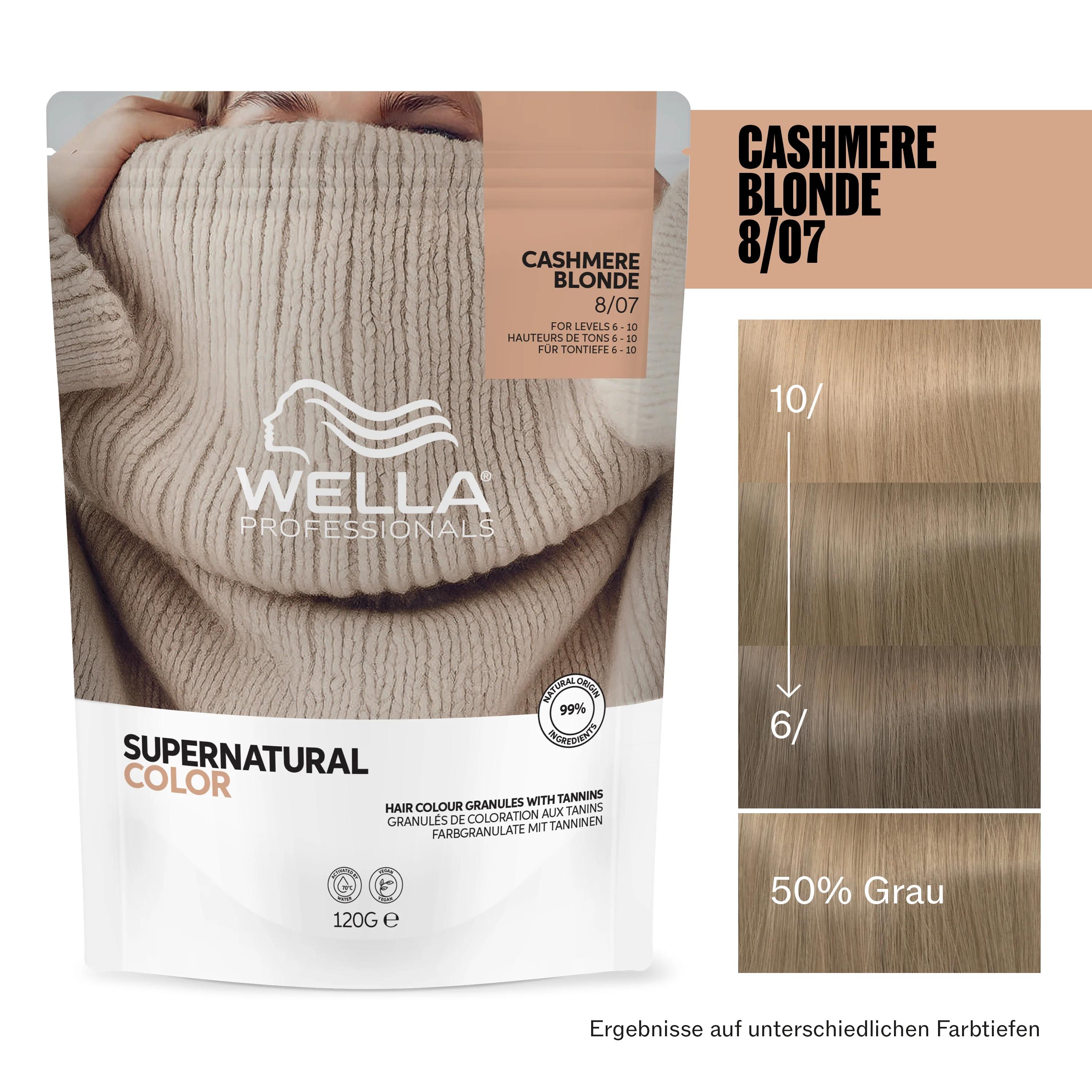Wella Professional Supernatural Color 8/07 Cashmere Blonde (120 g) - Image 9
