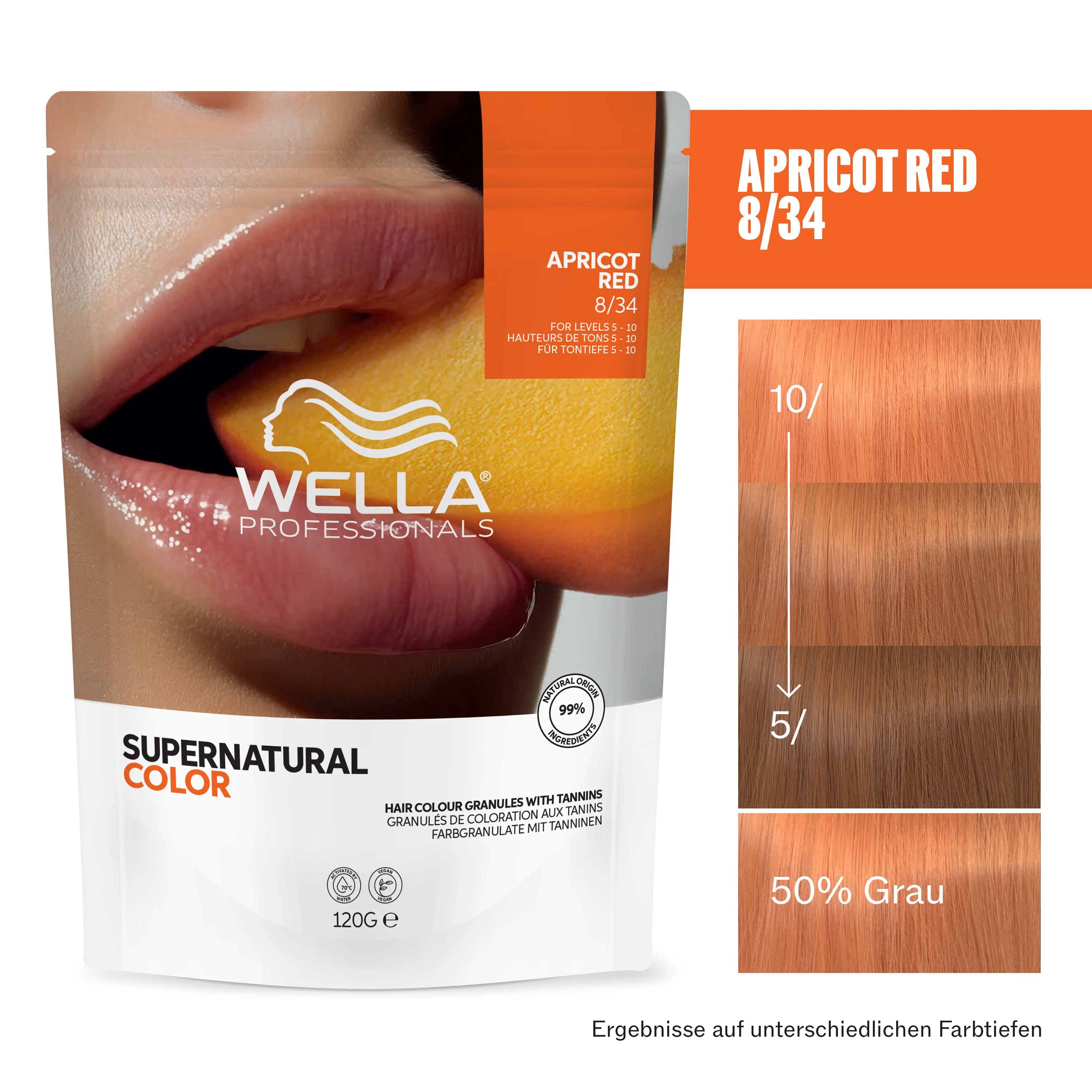 Wella Professional Supernatural Color 8/34 Apricot Red (120 g) - Image 10